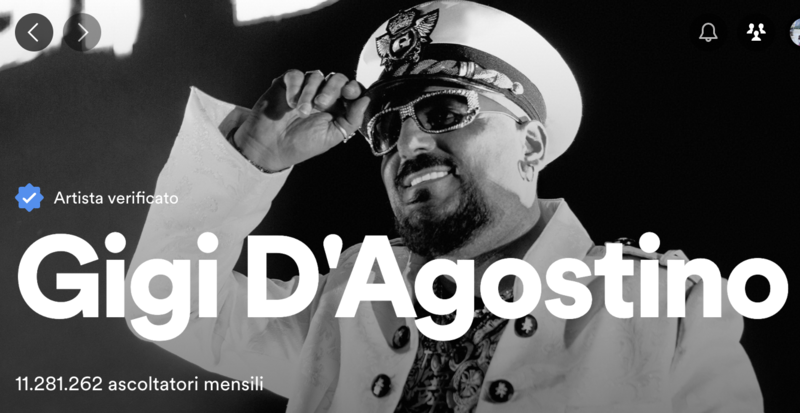 gigi d'ag schermata spotify