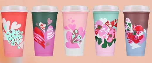 Le limited edition cups di Starbucks per San Valentino