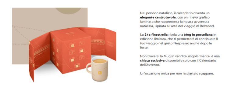 calendario dell'avvento nespresso 2024